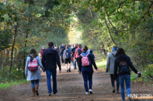 wandelende mensen in de natuur